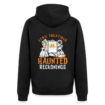 Unheimliche Gleichungen Gespenstische Berechnungen - Unisex Premium Bio Zip Hoodie - Schwarz - Hinten - Nico (187cm)