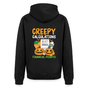 Gruselige Berechnungen Finanzielle Schrecken Hallo - Unisex Premium Bio Zip Hoodie - Schwarz - Hinten - Nico (187cm)