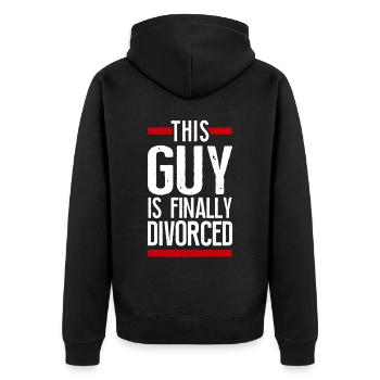 Happy Divorce Party This Guy Is - Unisex Premium Bio Zip Hoodie - Schwarz - Hinten - Nico (187cm)