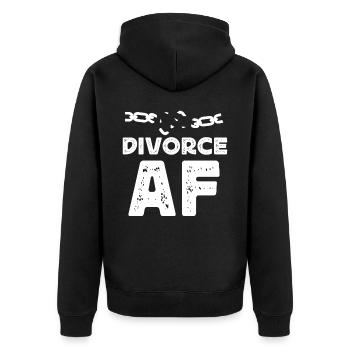 Happy Divorce Party Divorce Af - Unisex Premium Bio Zip Hoodie - Schwarz - Hinten - Nico (187cm)