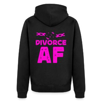 Happy Divorce Party Divorce Af - Unisex Premium Organic Zip Hoodie - black - Back - Nico (187cm)