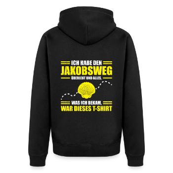 Jakobsweg Für Pilger Wanderer Pilgerweg Camino de - Unisex Premium Bio Zip Hoodie - Schwarz - Hinten - Nico (187cm)