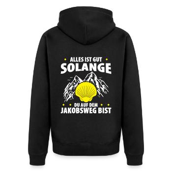 Jakobsweg Für Pilger Wanderer Pilgerweg Camino de - Unisex Premium Bio Zip Hoodie - Schwarz - Hinten - Nico (187cm)