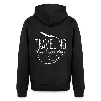 Travel Holiday Travel Excursion Air Travel - Unisex Premium Organic Zip Hoodie - black - Back - Nico (187cm)