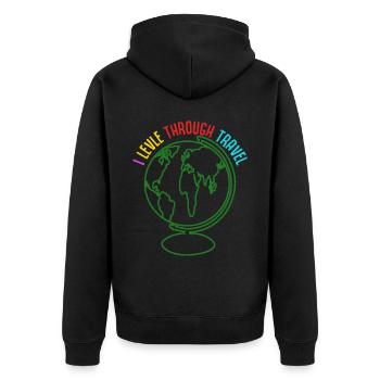Travel Travel Air Travel Holiday Excursion - Unisex Premium Organic Zip Hoodie - black - Back - Nico (187cm)