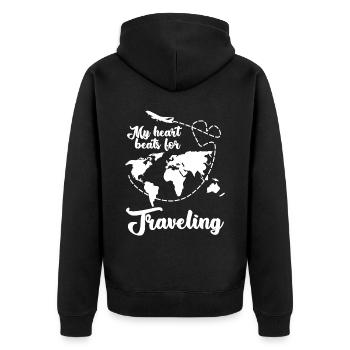 Travel Travel Excursion Air Travel Holiday - Unisex Premium Organic Zip Hoodie - black - Back - Nico (187cm)