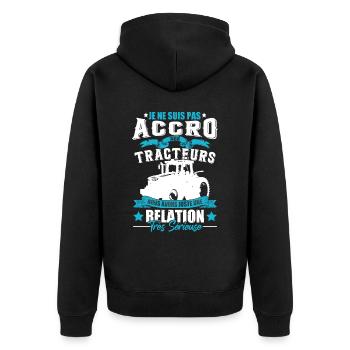 Cadeau Tracteur & Agriculture & Fermier - Veste à capuche bio Premium Unisexe - noir - Dos - Nico (187cm)