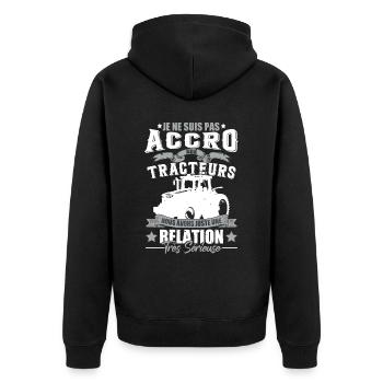 Drôle Paysan Fermier Tracteur - Veste à capuche bio Premium Unisexe - noir - Dos - Nico (187cm)