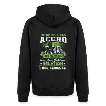 Fermier Cadeau Tracteur & Agriculture & Paysan - Veste à capuche bio Premium Unisexe - noir - Dos - Nico (187cm)