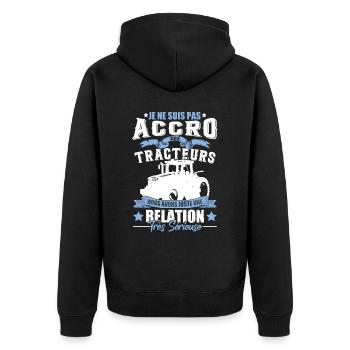 Paysan Fermier Tracteur - Veste à capuche bio Premium Unisexe - noir - Dos - Nico (187cm)