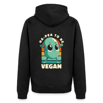 Ha-Pea sera végétalien végétalien végétalien - Veste à capuche bio Premium Unisexe - noir - Dos - Nico (187cm)