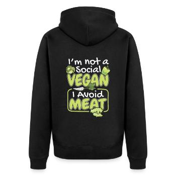 Je ne suis pas un végétalien social végétalien à base de plantes - Veste à capuche bio Premium Unisexe - noir - Dos - Nico (187cm)