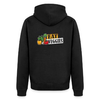 Manger des légumes végétaliens végétaliens végétaliens végétariens - Veste à capuche bio Premium Unisexe - noir - Dos - Nico (187cm)