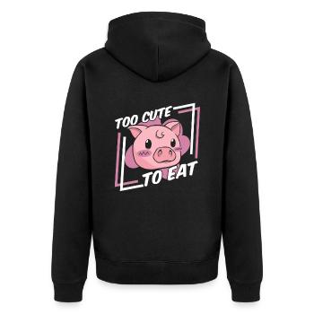 Zu süß, um Veganer zu essen Veganer Veganismus auf pflanzlicher Basis - Unisex Premium Bio Zip Hoodie - Schwarz - Hinten - Nico (187cm)