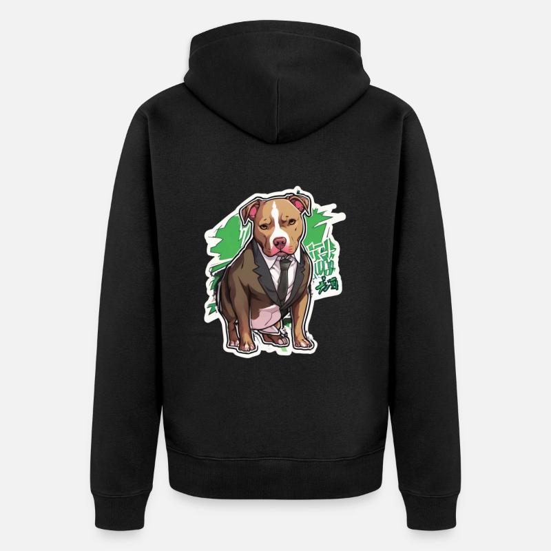 Pitbull Pitbull koira Pitbull vaatteet pitbullit - Premium unisex luomu-huppari vetoketjulla - musta