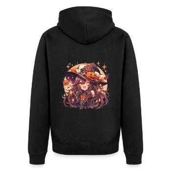 Witch Witch Witch Halloween Witch Outfit - Unisex Premium Organic Zip Hoodie - black - Back - Nico (187cm)