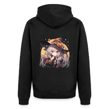 Witch Witch Witch Halloween Witch Outfit - Unisex Premium Organic Zip Hoodie - black - Back - Nico (187cm)