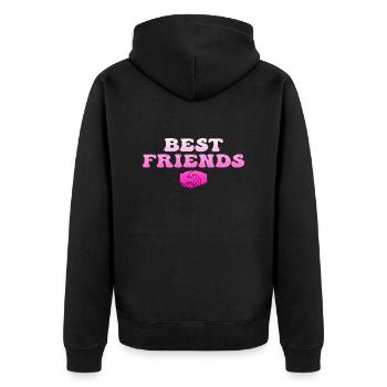 best friends - Unisex Premium Organic Zip Hoodie - black - Back - Nico (187cm)