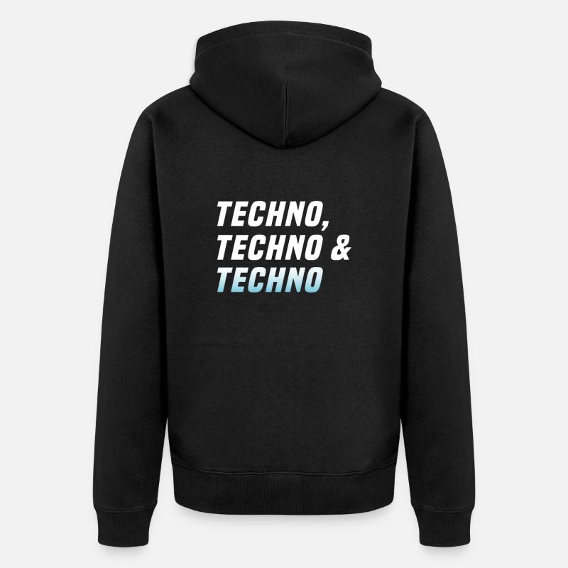 Techno Techno Techno - Unisex Premium Organic Zip Hoodie - black
