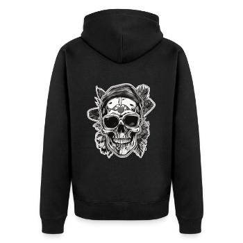 Totenkopf Totenschädel crânes crânes - Veste à capuche bio Premium Unisexe - noir - Dos - Nico (187cm)