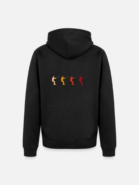 Kite Surf Retro - Unisex Premium Organic Zip Hoodie - black