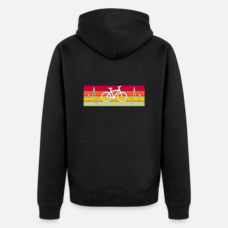 Vélo Heartbeat Retro - Veste à capuche bio Premium Unisexe - noir