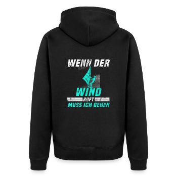 Kite surfen Spruch - Unisex Premium Bio Zip Hoodie - Schwarz - Hinten - Nico (187cm)
