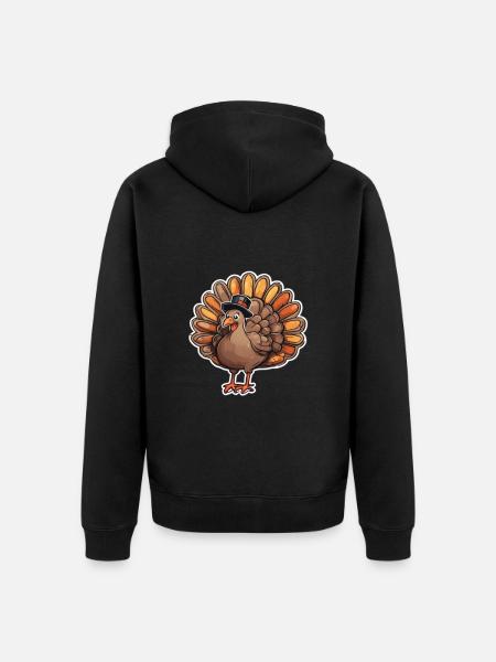Turkey Thanksgiving - Unisex Premium Organic Zip Hoodie - black