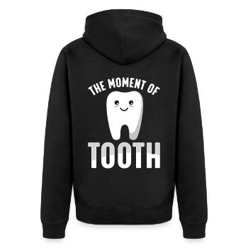 Funny Dental Lab Technician Dentist - Unisex Premium Organic Zip Hoodie - black - Back - Nico (187cm)