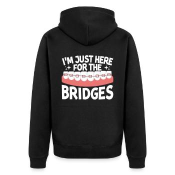 Funny Dental Lab Technician Dentist - Unisex Premium Organic Zip Hoodie - black - Back - Nico (187cm)