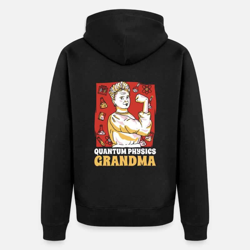 Physik Phyiker Oma Quantenphysik - Unisex Premium Bio Zip Hoodie - Schwarz