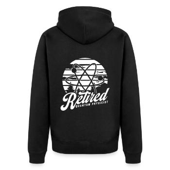 Physik Phyiker Im Ruhestand Quantenphysik - Unisex Premium Bio Zip Hoodie - Schwarz - Hinten - Nico (187cm)