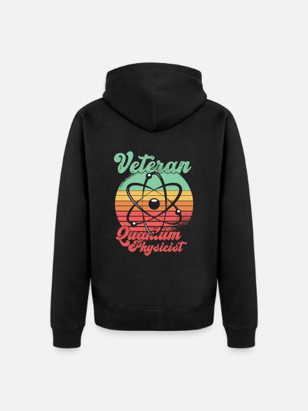 Physics Physicist Veteran Quantum Physics - Unisex Premium Organic Zip Hoodie - black