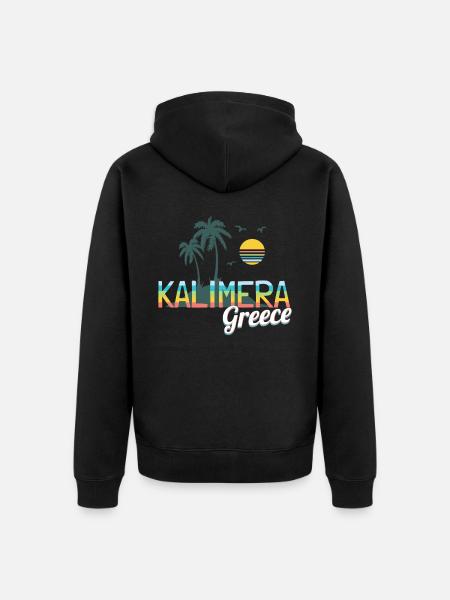 Kalimera, Greece, Greece - Unisex Premium Organic Zip Hoodie - black