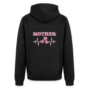Les battements de cœur de la mère - Veste à capuche bio Premium Unisexe - noir - Dos - Nico (187cm)