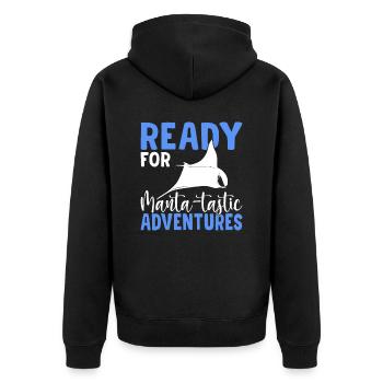Manta rays, manta rays, manta rays, manta rays - Unisex Premium Organic Zip Hoodie - black - Back - Nico (187cm)