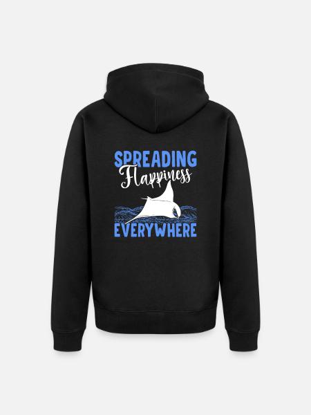 Mantarochen Verbreiten Flappiness Mantarochen - Unisex Premium Bio Zip Hoodie - Schwarz