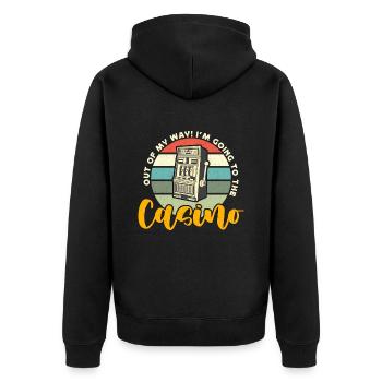 Slots Machine Out Of My Way I'm Going To Betting - Unisex Premium Organic Zip Hoodie - black - Back - Nico (187cm)