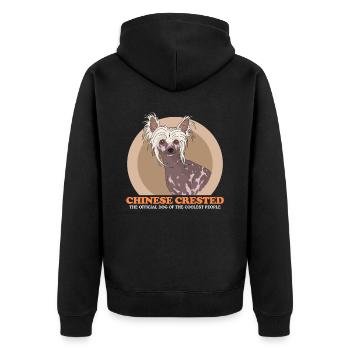 Chinese Crested Dogs Chinese Crested Gift - Unisex Premium Organic Zip Hoodie - black - Back - Nico (187cm)