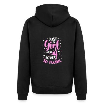 Baton Twirling Gymnastique Gymnastique Cadeau - Veste à capuche bio Premium Unisexe - noir - Dos - Nico (187cm)