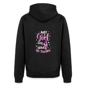 Baton Twirling - Unisex Premium Organic Zip Hoodie - black - Back - Nico (187cm)