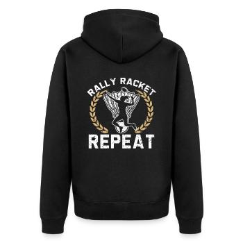 Shuttlecock Badminton Player Smash Racquet Sports - Unisex Premium Organic Zip Hoodie - black - Back - Nico (187cm)