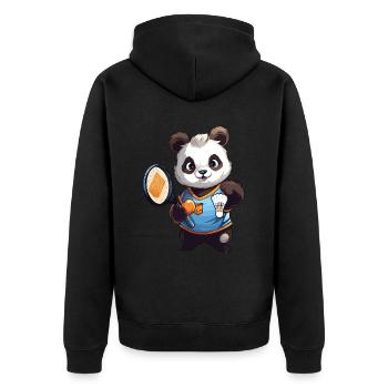 Shuttlecock Badminton Player Smash Racquet Sports - Unisex Premium Organic Zip Hoodie - black - Back - Nico (187cm)