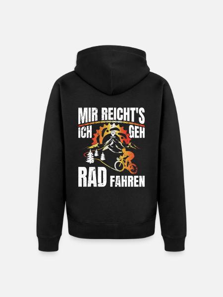 Lustiges Mir reichts Radfahren Spruch Geschenk - Unisex Premium Bio Zip Hoodie - Schwarz