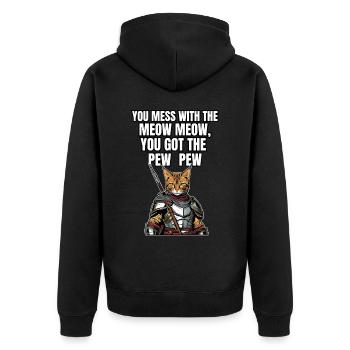 Katzen Katze Katzenshirt Katze Geschenkidee kitten - Unisex Premium Bio Zip Hoodie - Schwarz - Hinten - Nico (187cm)