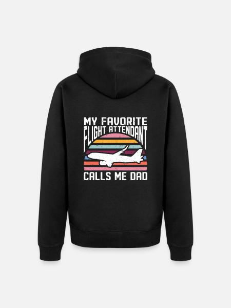 Flugbegleiter Papa Stewardess Flugbegleiter - Unisex Premium Bio Zip Hoodie - Schwarz