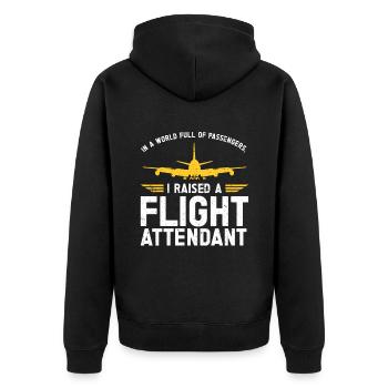 Flight Attendant Papa Stewardess Flight Attendant - Unisex Premium Organic Zip Hoodie - black - Back - Nico (187cm)