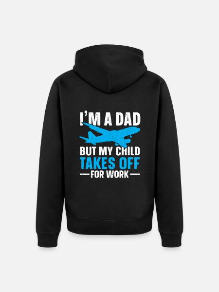 Flugbegleiter Papa Stewardess Flugbegleiter - Unisex Premium Bio Zip Hoodie - Schwarz