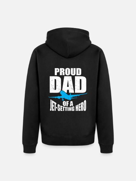 Flugbegleiter Papa Stewardess Flugbegleiter - Unisex Premium Bio Zip Hoodie - Schwarz