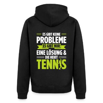 Es Gibt Keine Probleme Es Gibt Nur Eine Lösung Ten - Unisex Premium Bio Zip Hoodie - Schwarz - Hinten - Nico (187cm)